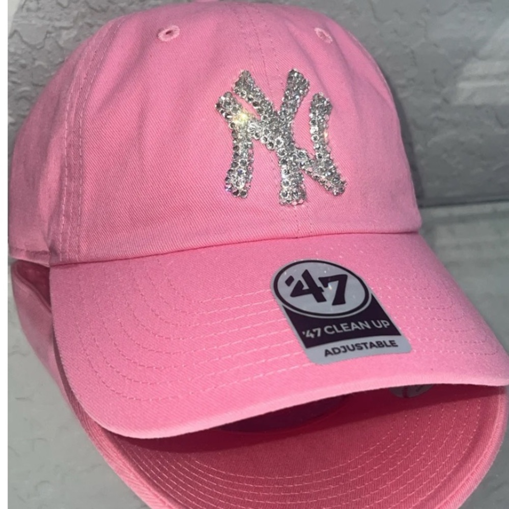 Pink Adjustable Cap with Silver Logo